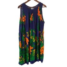 Hawaiian Dress Womens One Size Sleeveless Smocked Tropical Colorful Reso... - $464.81 MXN