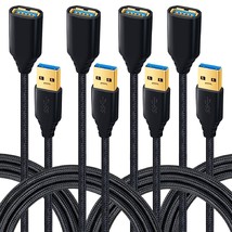 Usb 3.0 Extension Cable, 4Pack [6Ft] Usb A Male To Female Braided Extender Cord  - £29.22 GBP