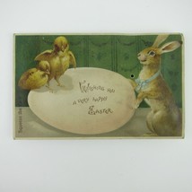Easter Postcard Squeeze Sound Rabbit Egg Chicks Squeak WORKS Antique 191... - £31.69 GBP