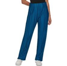 Calvin Klein Women&#39;s Blue Wide Leg Pleated Texture Pull On Pants S NWT - $60.76