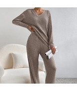 2025 Women Autumn and Winter Suit Fashion Casual Pit Strip Wool V-Neck Top  - $26.04 CAD