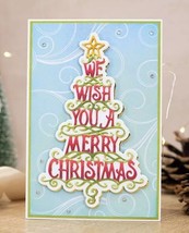 We Wish You A Merry Christmas Tree Metal Cutting Die Card Making Scrapbo... - $10.00