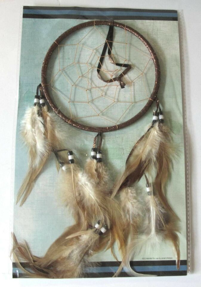 Dreamcatcher Traditional Feather Hanging Brown Home Wall Decor - $7.42