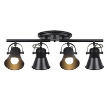 4-Light Track Lighting Kit,Black Semi Flush Mount Ceiling Light With 4 Rotatable - £95.11 GBP