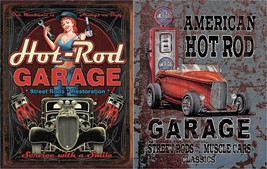 American Hot Rods Rat Rod Garage Muscle Car Gearhead Wall Metal Tin 2 Sign Lot - £25.47 GBP
