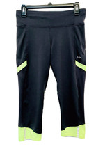 C9 Champion Duo Dry Womens Size M Gray &amp; Neon Green Athletic Wear Capri Leggings - £10.18 GBP