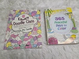 Kawaii Doodle Class: Sketching Super Tacos &amp; 365 Peaceful Days to Color Book Lot - £7.25 GBP