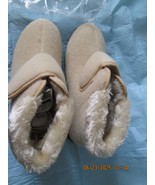 Faux Fur Trimmed Slipper Booties with Easy Touch Closure - $20.58 CAD