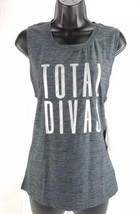 Tapout Womens Activewear Tank Top Sz M Workout Silver &quot;Total Divas&quot; Grap... - $12.61