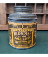 Antique BAER&#39;S Klondike Gold Paint Can - Paper Label - Baer Bros New Yor... - £53.58 GBP