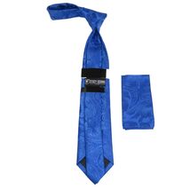 Men's Stacy Adams Tie and Hankie Set Woven Silky Satin #SAT109 Royal Paisley image 1