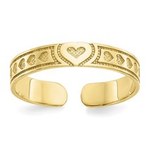 10K Yellow Gold Heart Toe Ring - £92.50 GBP