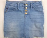 Vigoss Denim Mini A Line Skirt Light Blue Stretch Size 8 - $15.83