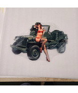 WWII army military willys Jeep Pinup Girl Steel Metal Sign - £71.23 GBP