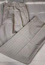 Towncraft Custom Suit Pants Vintage USA Pleated Poly Wool Dress Pants 38x30 - $17.32