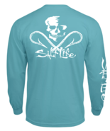 Mens Salt Life Skull &amp; Hooks Long Sleeve Pocket T-Shirt - XLT &amp; Large Ta... - $26.99