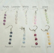 Freshwater Pearl Crystal Dangle Earrings   9 colors - $150.61 MXN