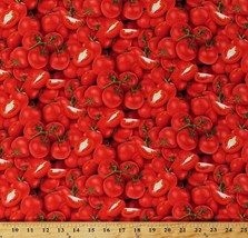 Cotton Tomatoes Red Vegetables Food Festival Cotton Fabric Print By Yard D786.77 - £23.90 GBP