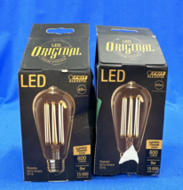 Feit Electric LED 60W Dimmable Amber Glass ST19 Vintage Style - £7.93 GBP