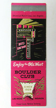 Boulder Club - Las Vegas, Nevada Bar Casino 20 Strike Matchbook Cover Faro Bank - £1.39 GBP