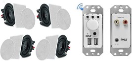 The Pyle 6.5&quot; 4 Bluetooth Flush Mount In-Wall In-Ceiling 2-Way Speaker System - £210.50 GBP