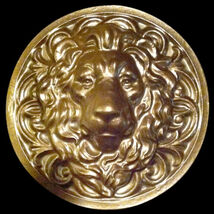 Large Roman Facing Lion Wall Relief sculpture plaque in Bronze Finish - $39.59