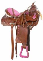 New Leather Western Barrel Racing Horse Saddle Size 10&quot; To 18&quot; Free Shipping - £272.84 GBP+