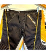 Thor Racing Pants Boys Youth Size 24 BMX Motorcross Moto Black Yellow Di... - $24.31