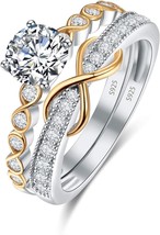 3.50 Ct Round Cut Diamond Bridal Set Engagement Ring 14k White Gold Finish - £112.24 GBP