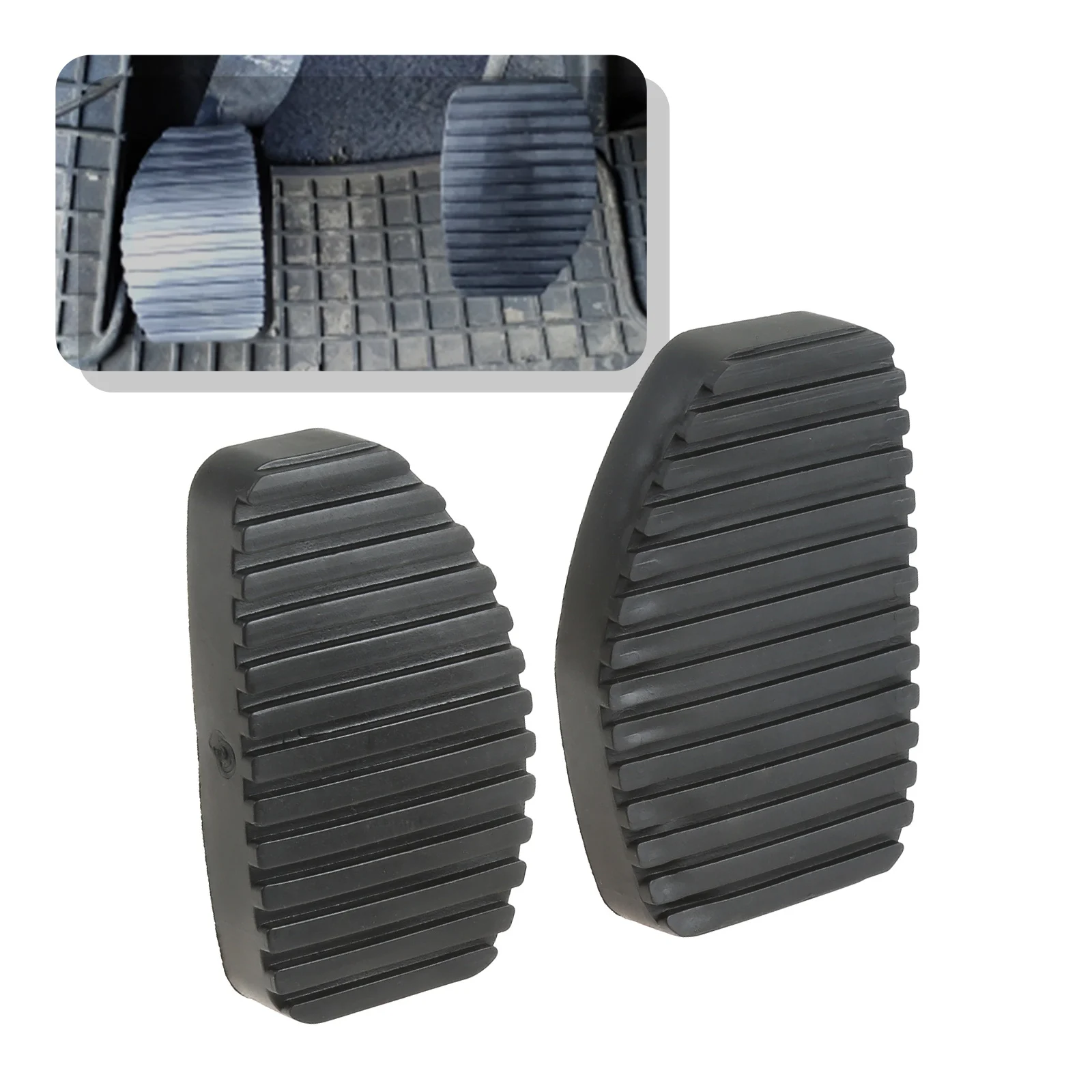 2Pcs Black Car Brake Clutch Foot Pedal Pad Rubber Covers 213015 213026 For - £11.47 GBP