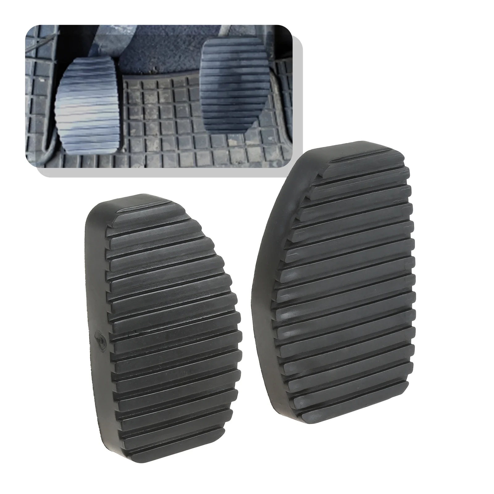 2Pcs Black Car Brake Clutch Foot Pedal Pad Rubber Covers 213015 213026 For - £10.83 GBP