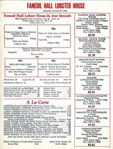Faneuil Hall Lobster House Restaurant Menu 1956 Boston Massachusetts - £93.11 GBP
