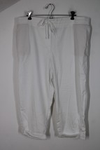 Talbots 20WP White Cotton Tencel Lyocell Pull On Drawstring Cuffed Pants - £23.33 GBP
