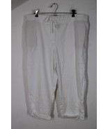 Talbots 20WP White Cotton Tencel Lyocell Pull On Drawstring Cuffed Pants - £23.33 GBP