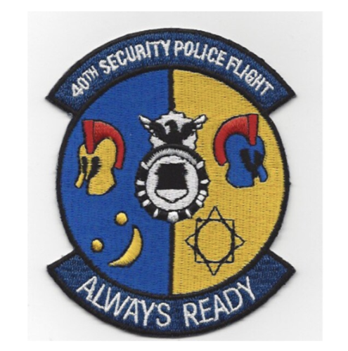 4" AIR FORCE 40TH SECURITY POLICE FLIGHT ALWAYS READY EMBROIDERED PATCH - $29.99