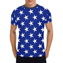 Blue White Stars Men&#39;s All Over Print T-shirt (USA Size) - $27.00