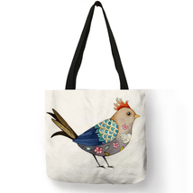 Simple Sac A Main Ladies Tote Bags Winter Little Bird Prints Shoulder Bag Eco Li - £13.71 GBP