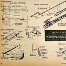 1949 Aviation Blueprint Build Pattern Model Airplane Ephemera Art Print - $28.01 CAD