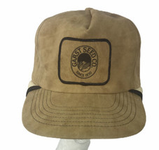Vintage Garst Seed Hat Cap Tan Winter Flap Suede Patch Mens Stretch Tan ... - $28.75