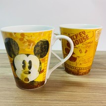 Disney Mickey Mouse Comic Strip 10 oz Coffee Mugs Retro Walt Pluto Goofy... - £13.23 GBP