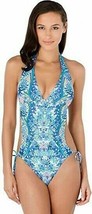 Juicy Couture Halter 1PC Swimsuit Monokini Paisley Blue Pink Sz M,L,Xlnwt! - £52.53 GBP