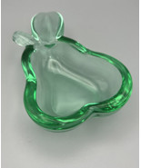Vannes Le Chatel Crystal Green Pear Shaped Ashtray or Trinket bowl - £19.34 GBP
