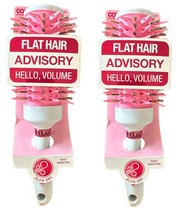 2 Pack Conair Flat Hair Advisory HELLO, VOLUME Root Boosting Round Hairbrush - $19.79