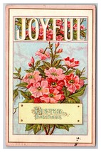 Large Letter Joyful Easter Greetings Flowers Floral Embossed DB Postcard H29 - £3.13 GBP