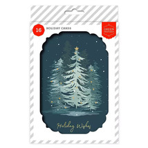 Green Inspired 16ct Evening Forest Tree Holiday/Christmas Greeting Card Pack - £9.94 GBP
