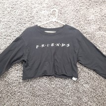 Friends TV Show Crop Top Women Large Black Long Sleeve Crew Neck Jersey ... - £8.01 GBP