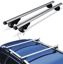 Two x Lockable Cross Grip 4x4 Roof Rack Bars Rail Anti Theft Luggage Car... - $74.54