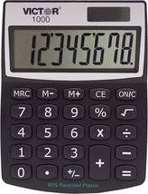 Black, 0.5&quot; X 3.3&quot; X 4.3&quot; Victor 1000 8-Digit Standard Function Calculat... - £34.44 GBP