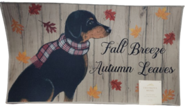 Polyester Printed Kitchen Rug(17&quot;x30&quot;) Dog In Scarf,Fall Breeze Autumn Leaves,Th - £13.32 GBP