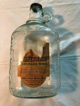 Rhubab Wine Jug Little Amana Winery 1/2 Gal IA Used Empty - £22.37 GBP